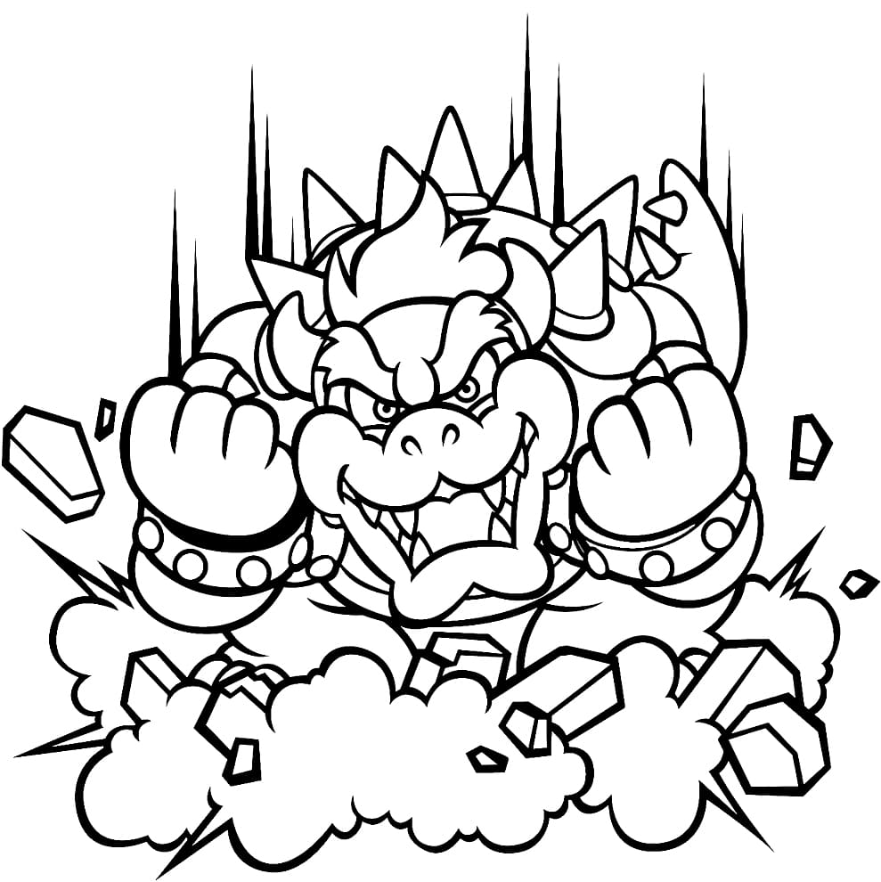 Vihainen Bowser Värityskuva