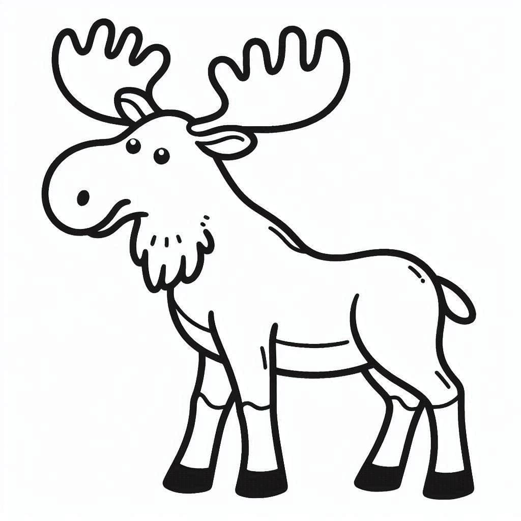 Yksi hirvi Värityskuva