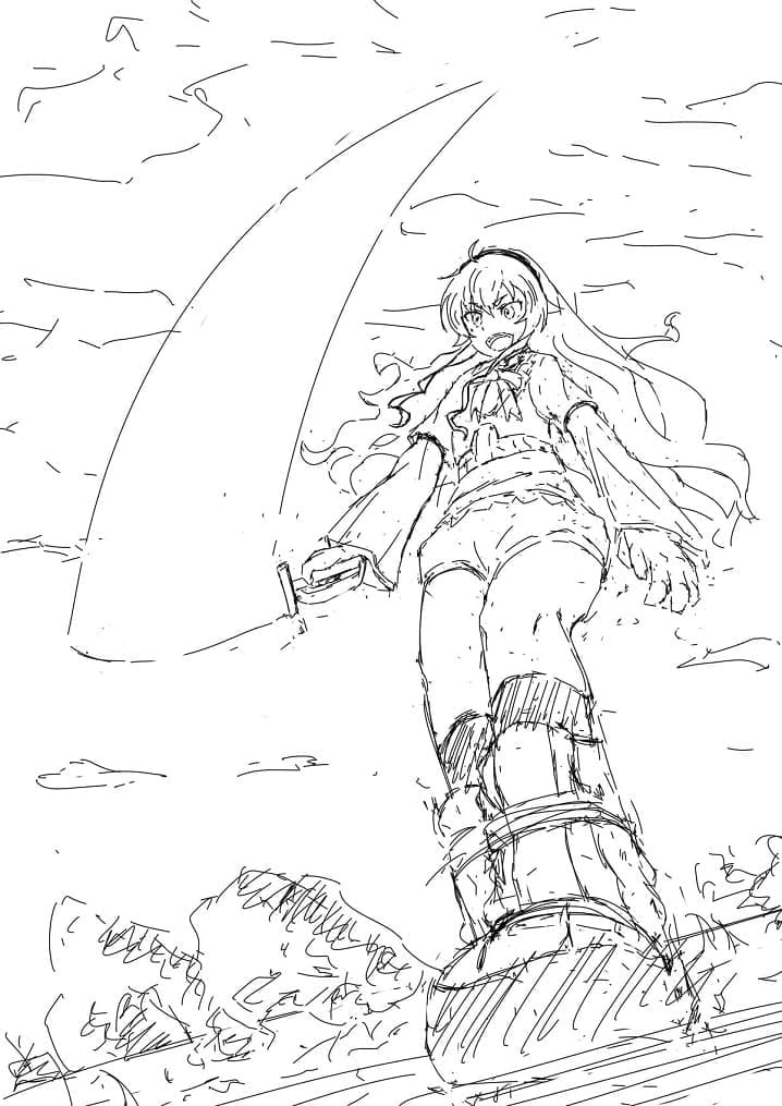 Anime Mushoku Tensei Girl Värityskuva