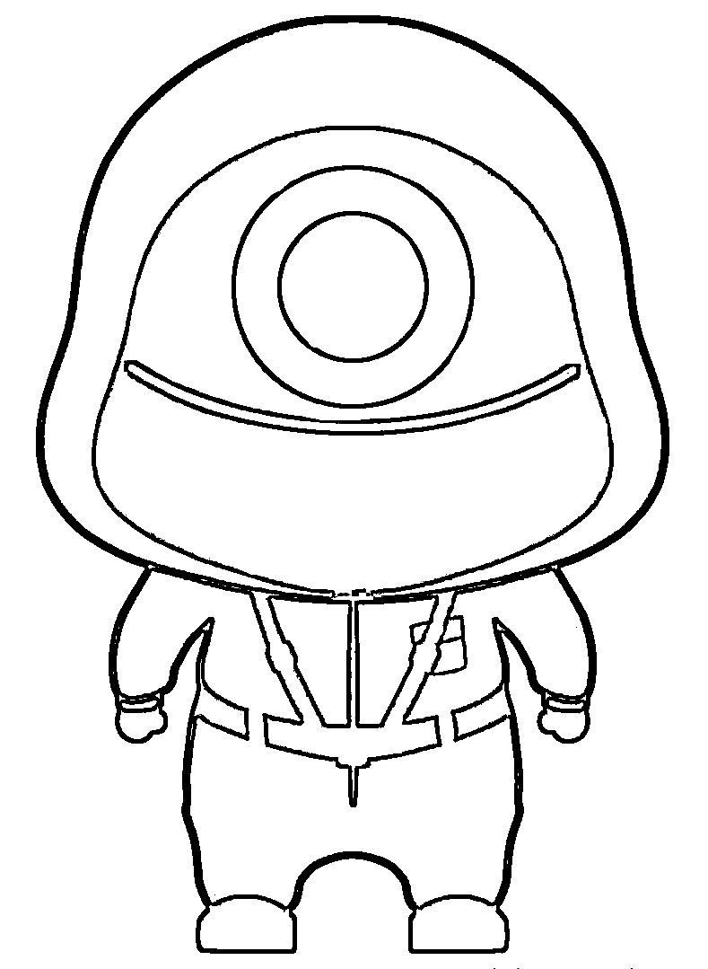 Chibi Squid Game Vartija Värityskuva