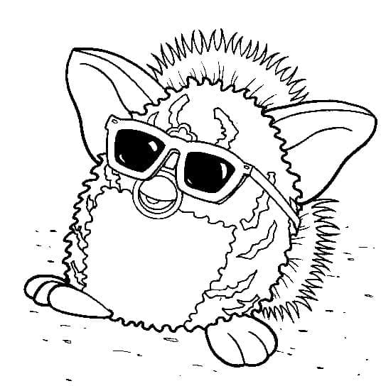 Furby aurinkolaseilla Värityskuva
