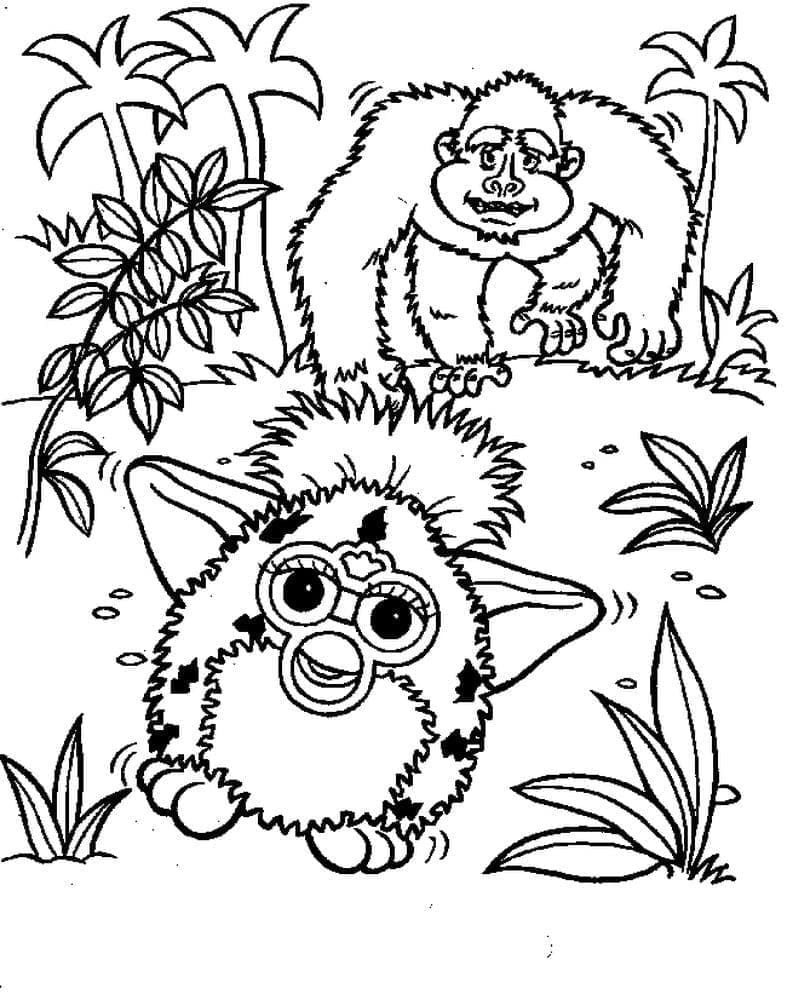 Furby ja Gorilla Värityskuva