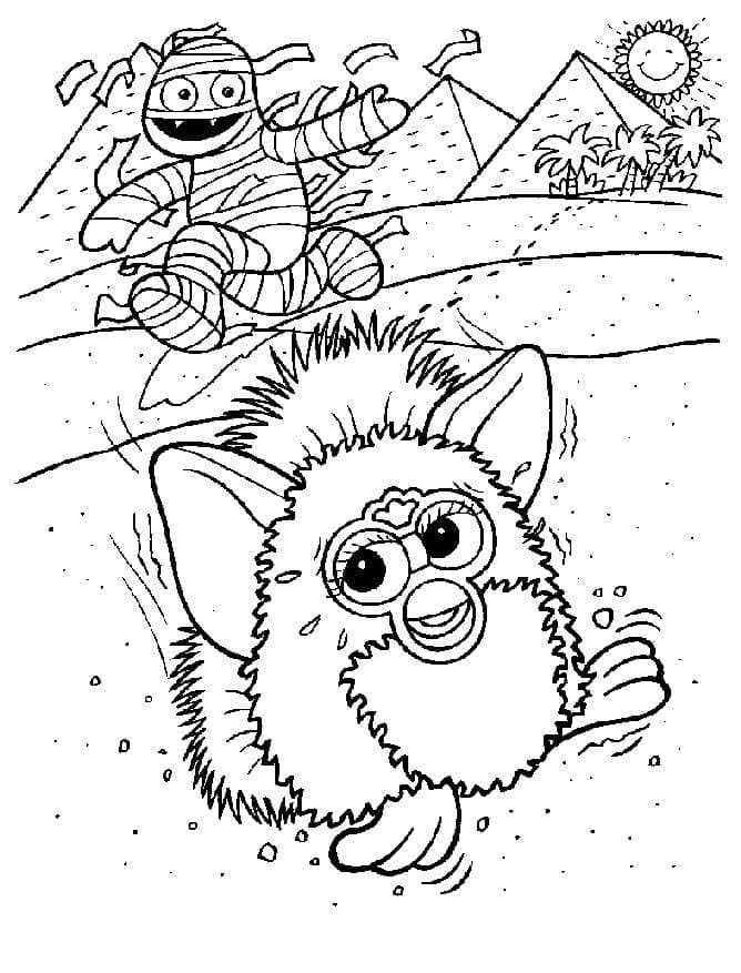 Furby ja äiti Värityskuva