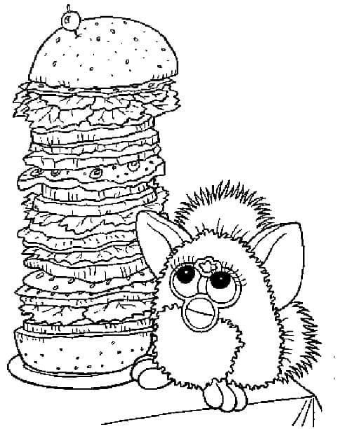 Furby ja hampurilainen Värityskuva