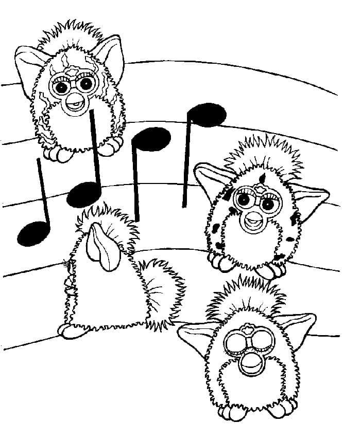 Furby ja musiikki Värityskuva
