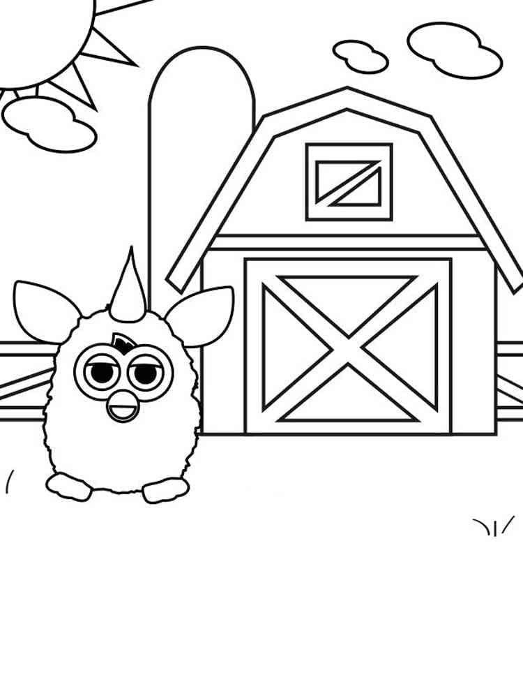 Furby ja navetta Värityskuva