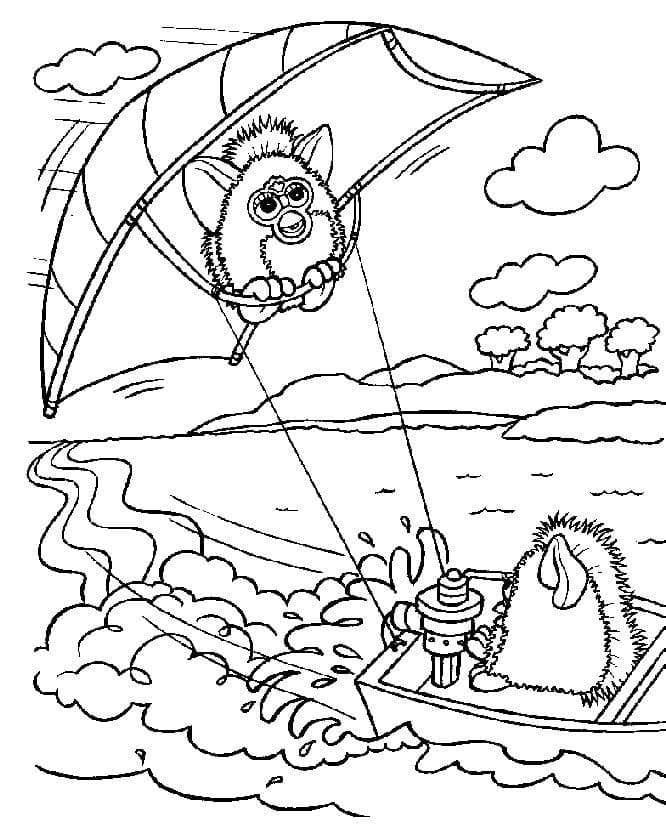 Furby kesälomalla Värityskuva