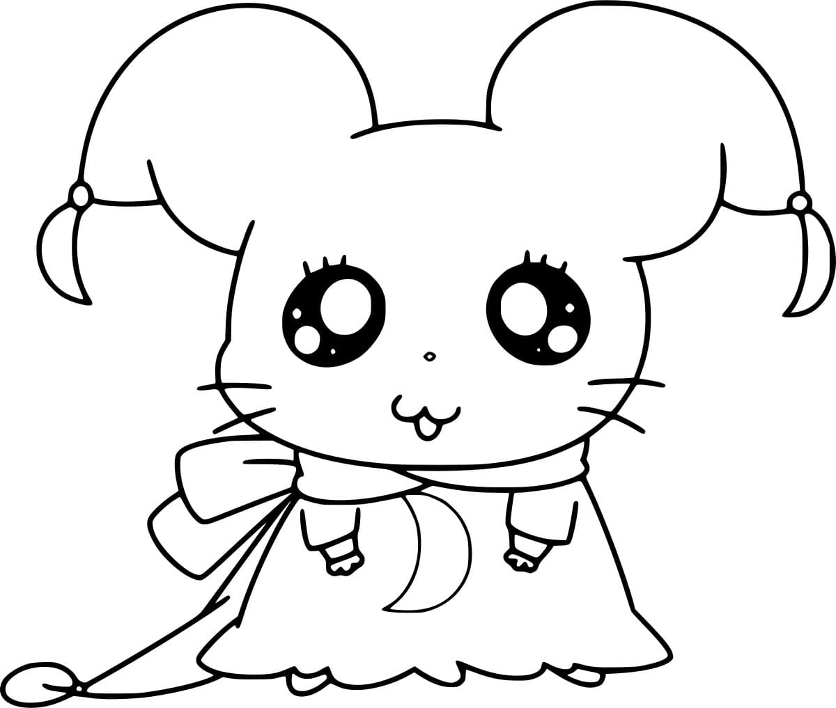 Hamsteri mekossa Värityskuva