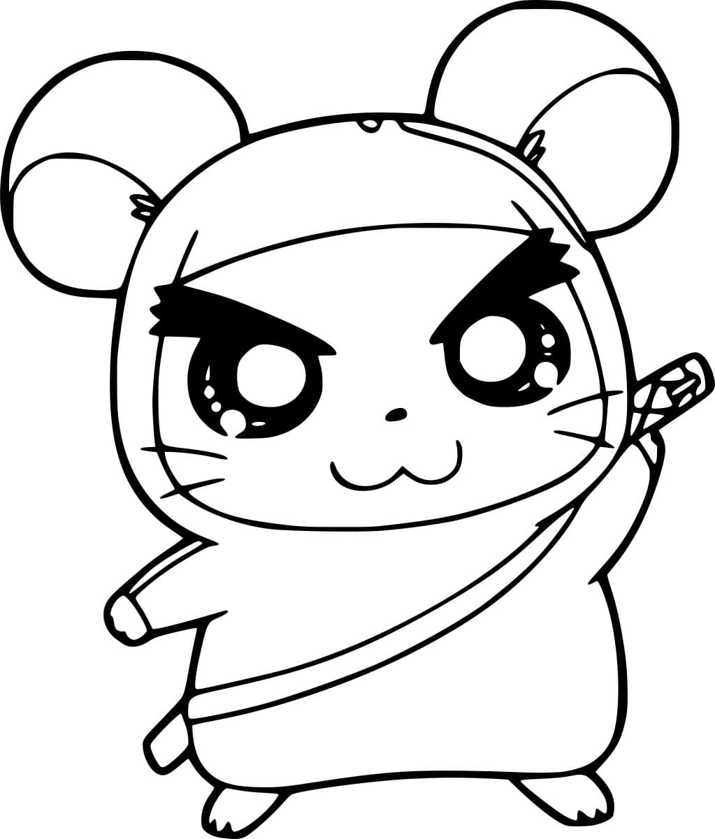 Hamsterin ninja Värityskuva