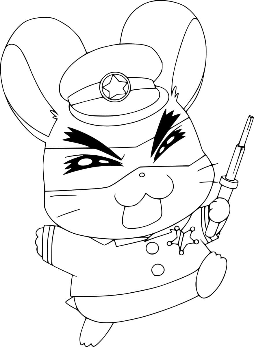 Hamsteripoliisi Värityskuva