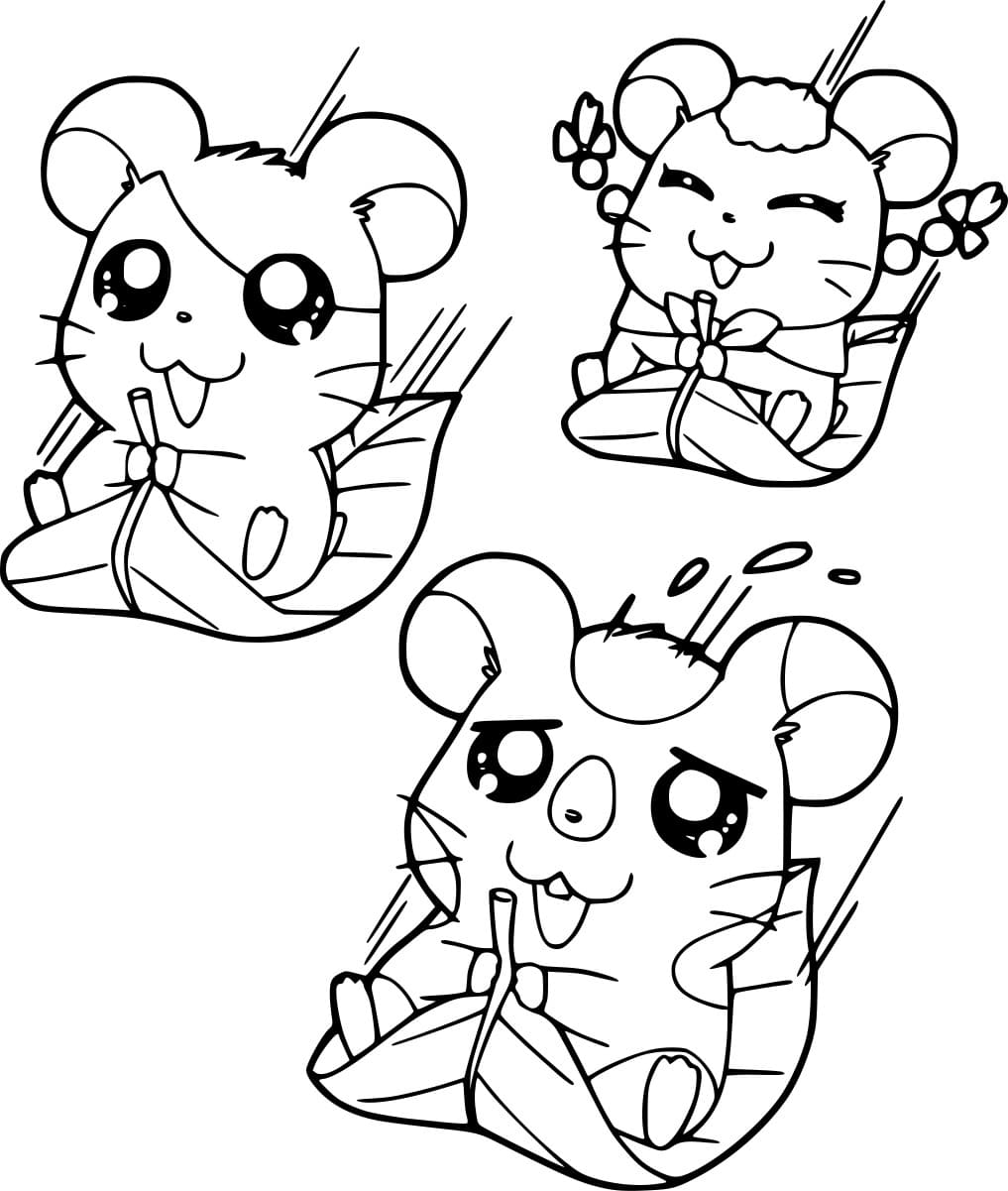 Hamtaro ja Oxnard Värityskuva