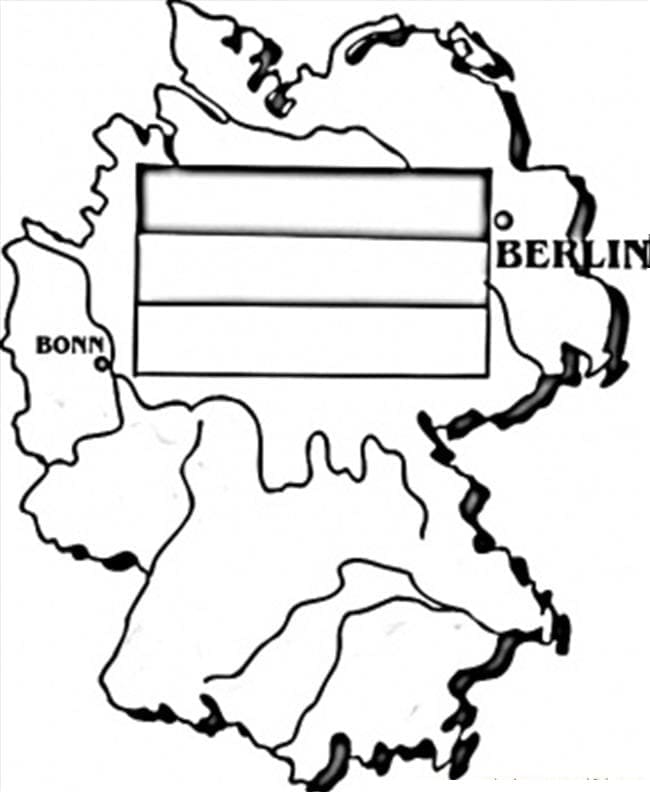 Mappa stampabile della Germania Värityskuva