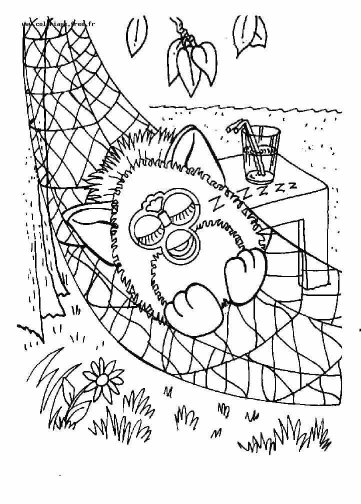 Nukkuva Furby Värityskuva