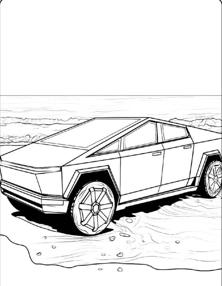 Autonominen kaupunkiretki Tesla Värityskuva
