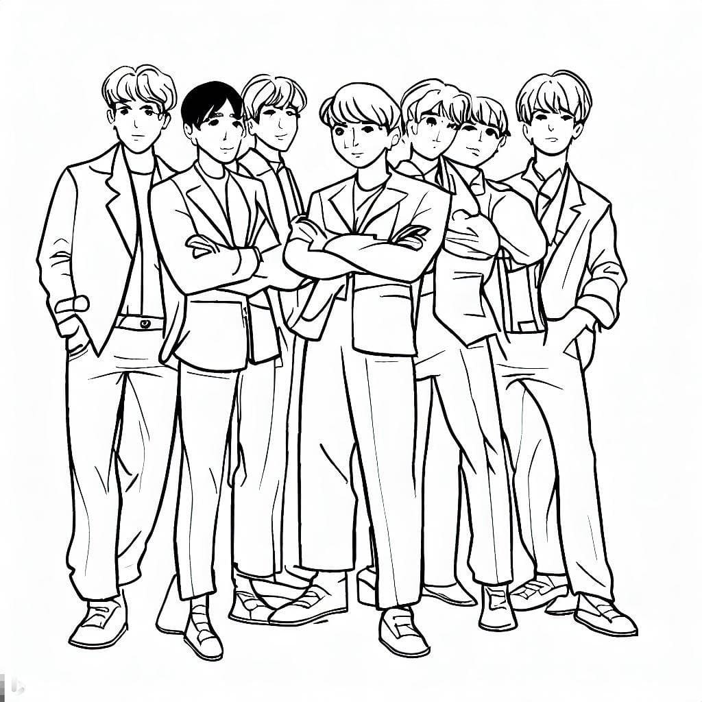 BTS-tulostettavat lapsille Värityskuva