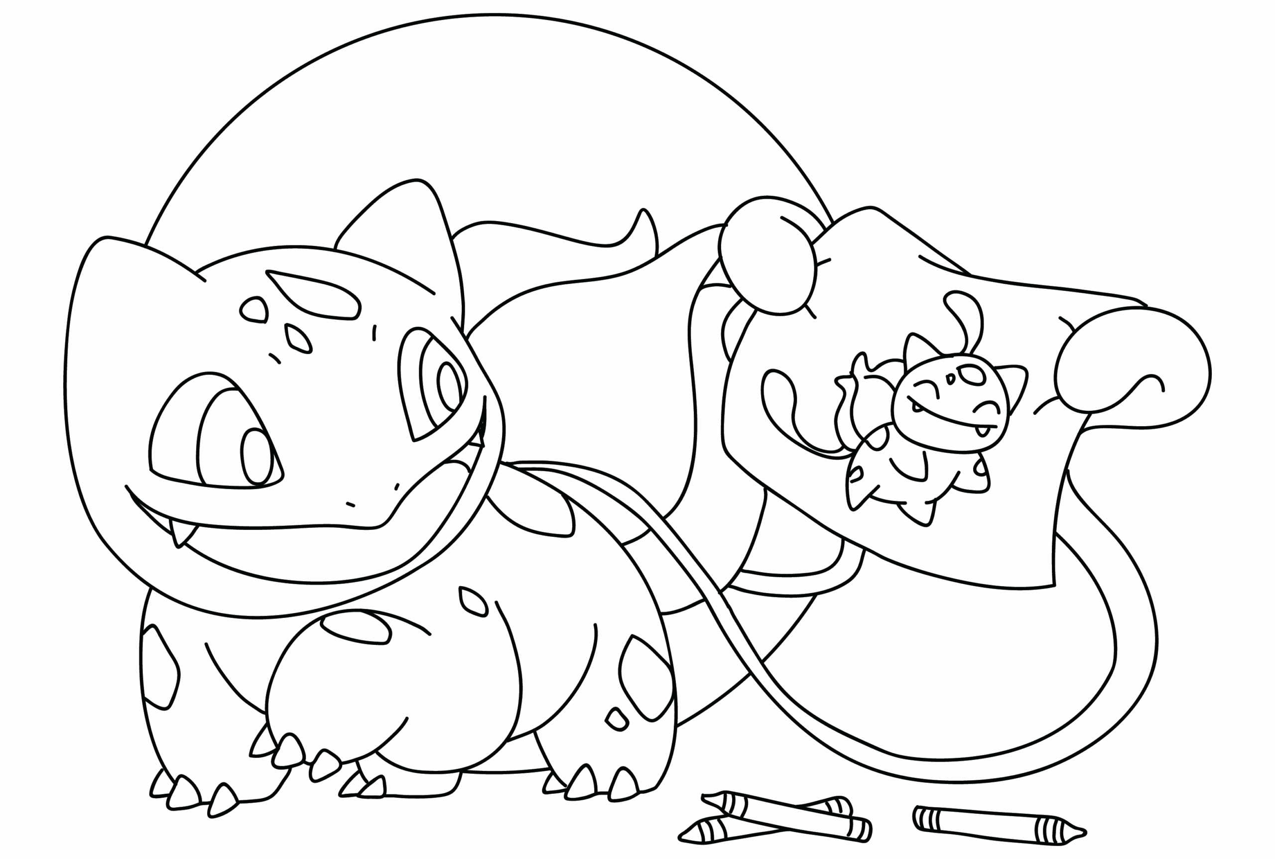 Bulbasaur Pokemon värillisiksi Värityskuva
