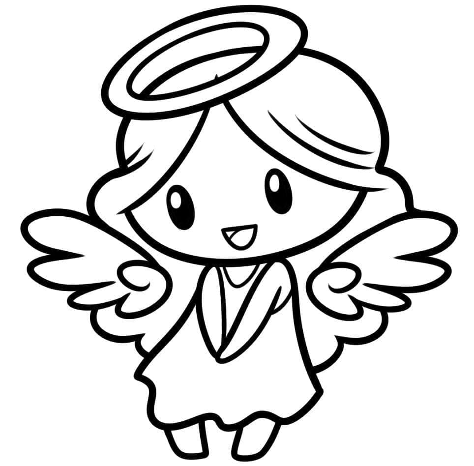 Chibi enkeli Värityskuva