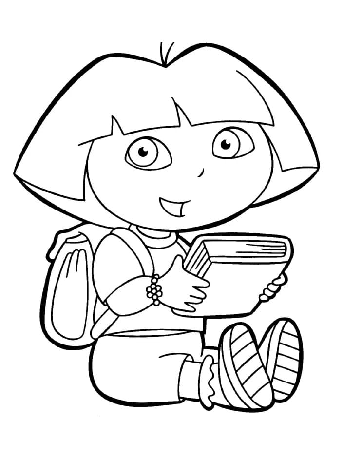 Dora ja Kirja Värityskuva