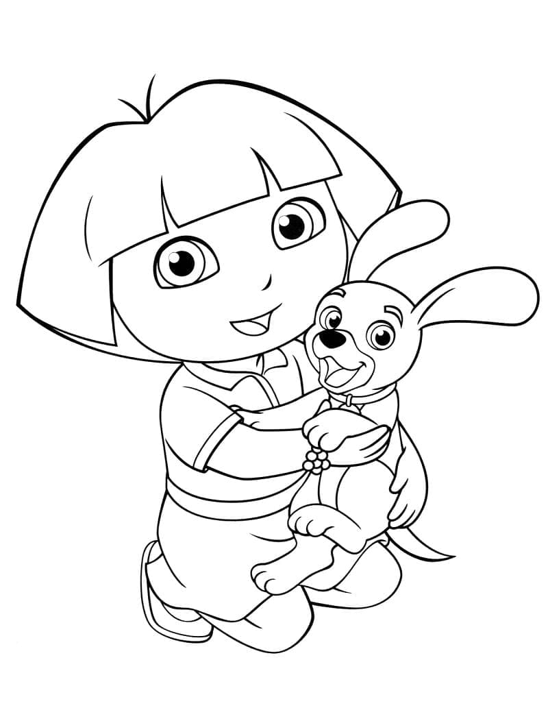 Dora ja Perrito Värityskuva