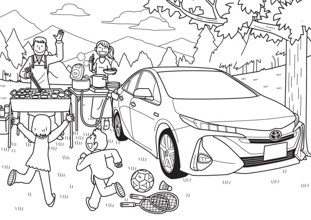 Familie und Toyota Auto Värityskuva