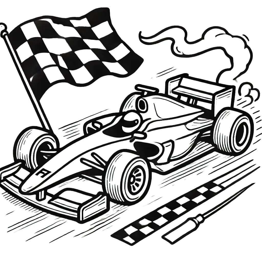 Formula 1 ilmainen aikuisille Värityskuva