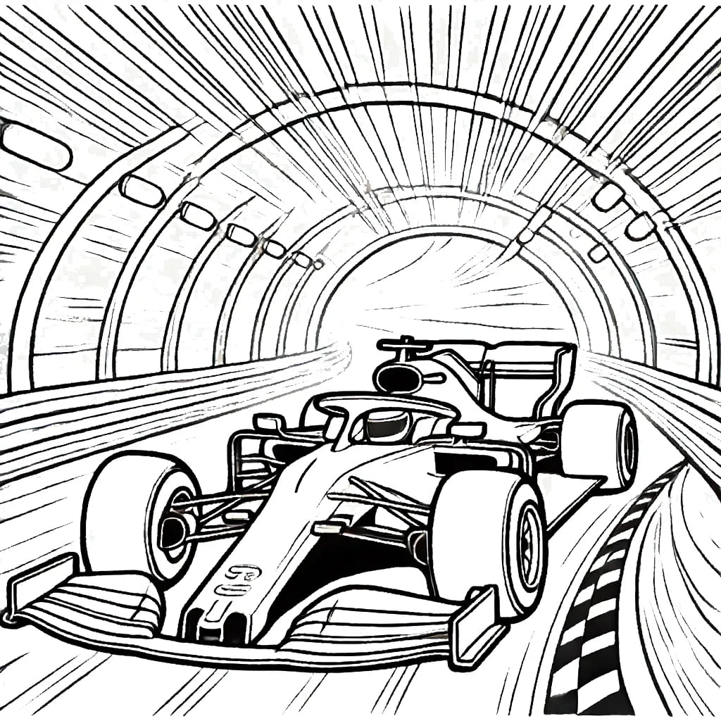Formula 1 ilmainen lapsille Värityskuva