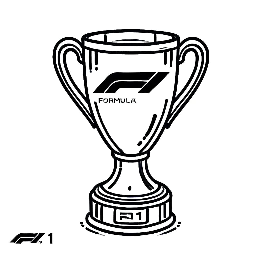 Formula 1 -kuppi tulostettava Värityskuva