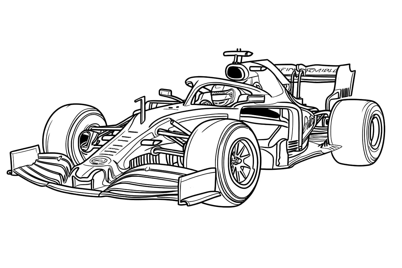 Formula 1 kuva Värityskuva