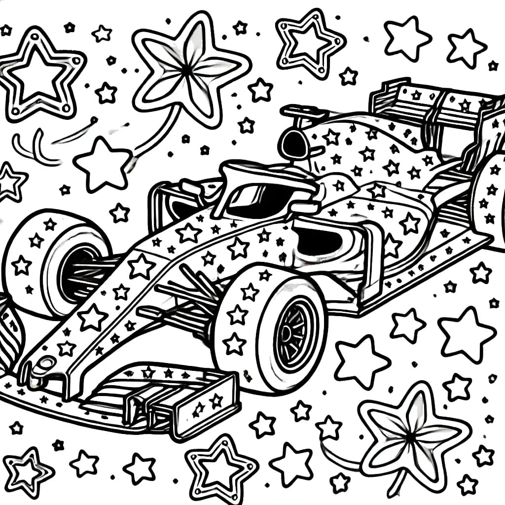 Formula 1 piirustus Värityskuva