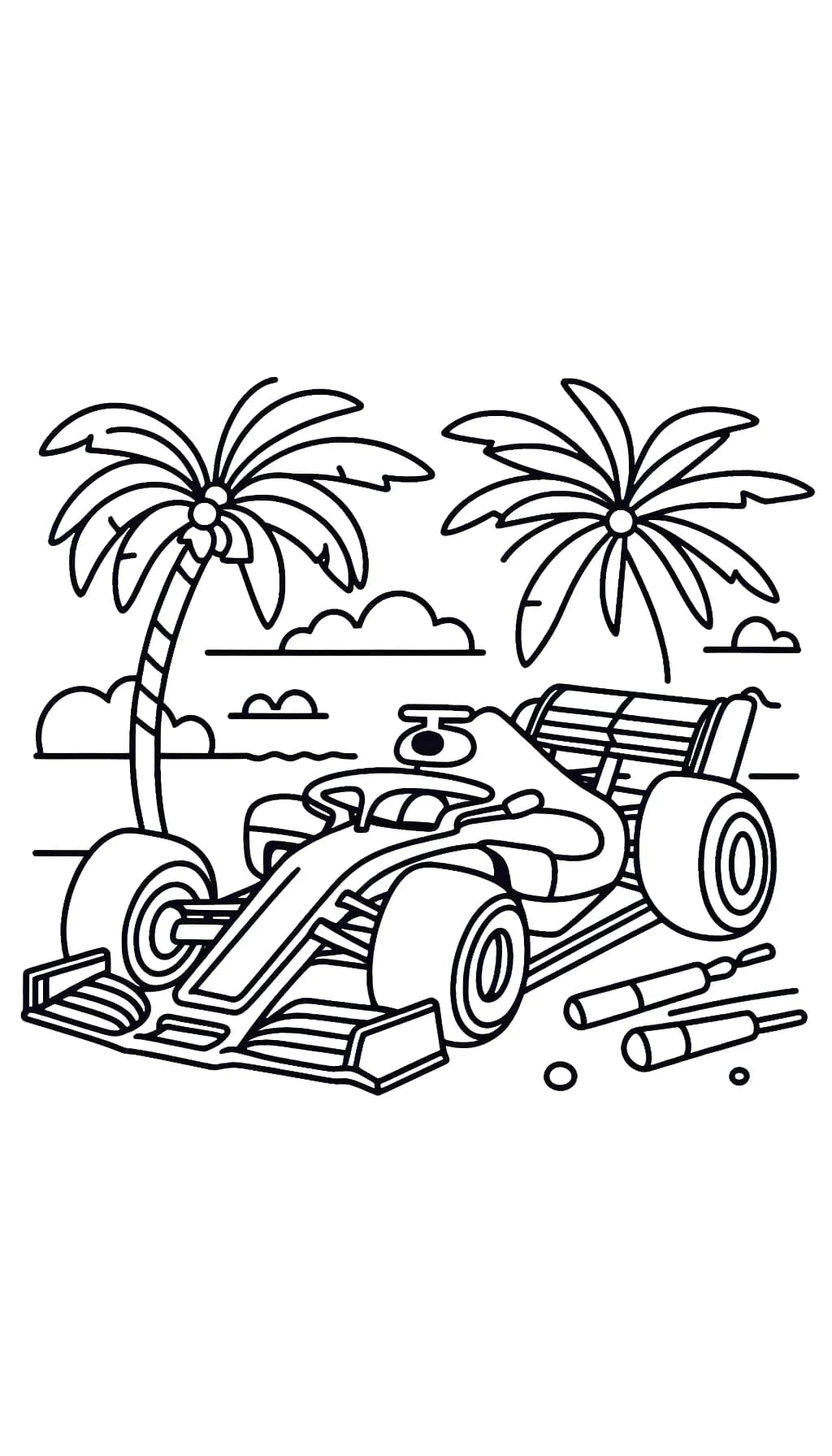 Formula 1 tulostettava Värityskuva