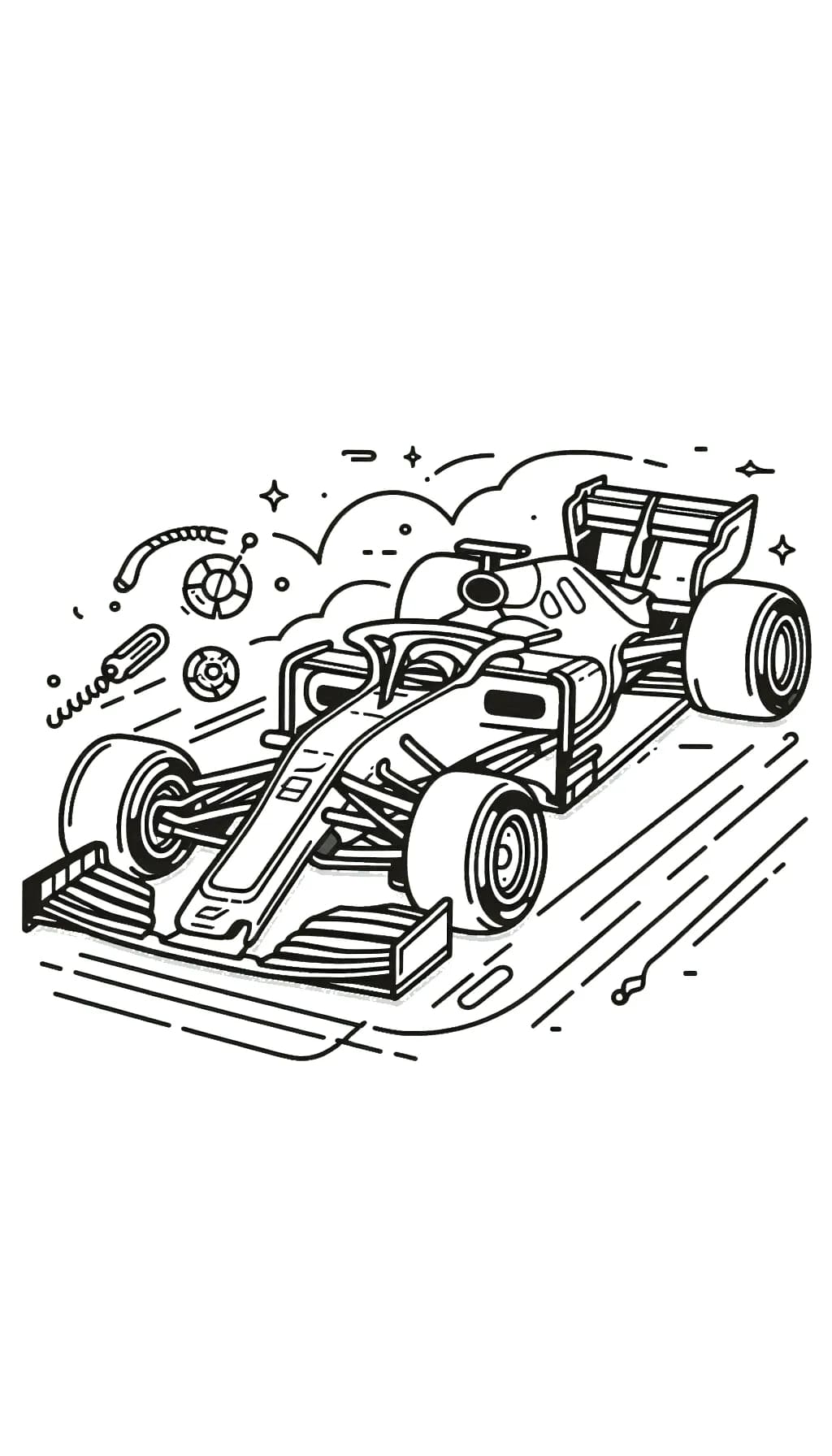 Formula 1 yksinkertainen Värityskuva