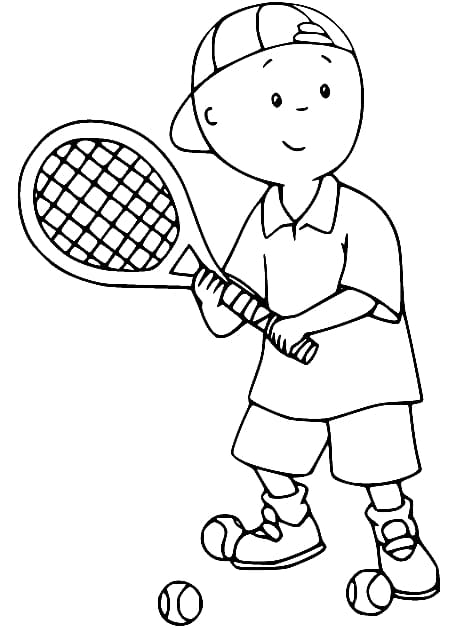 Kaapo pelaa tennistä Värityskuva