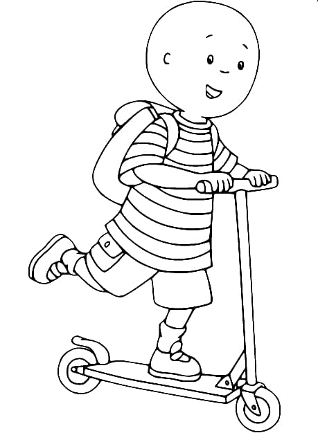 Kaapo skootterilla ajaminen Värityskuva