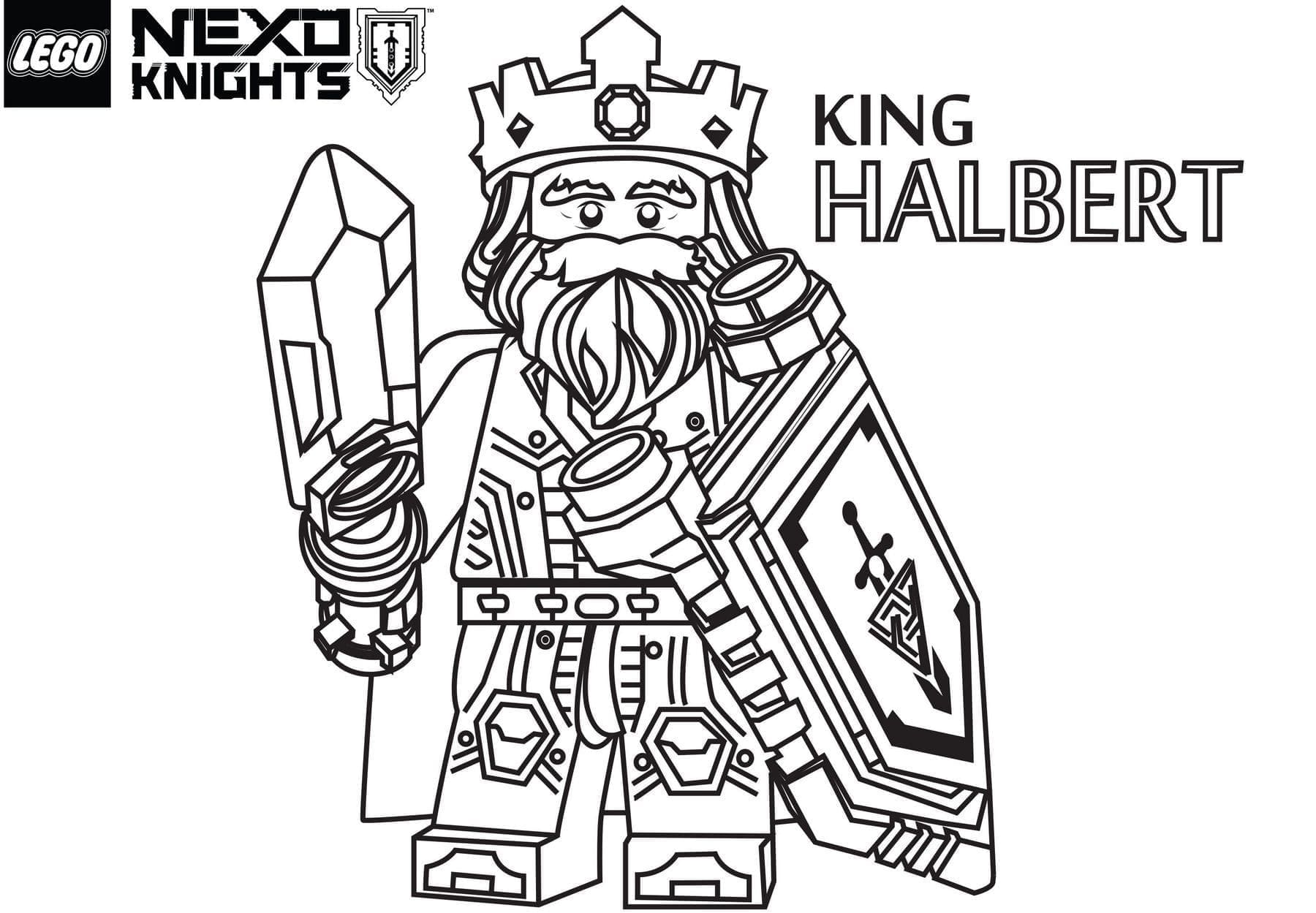 Kuningas Halbert Lego Nexo Knightsista Värityskuva
