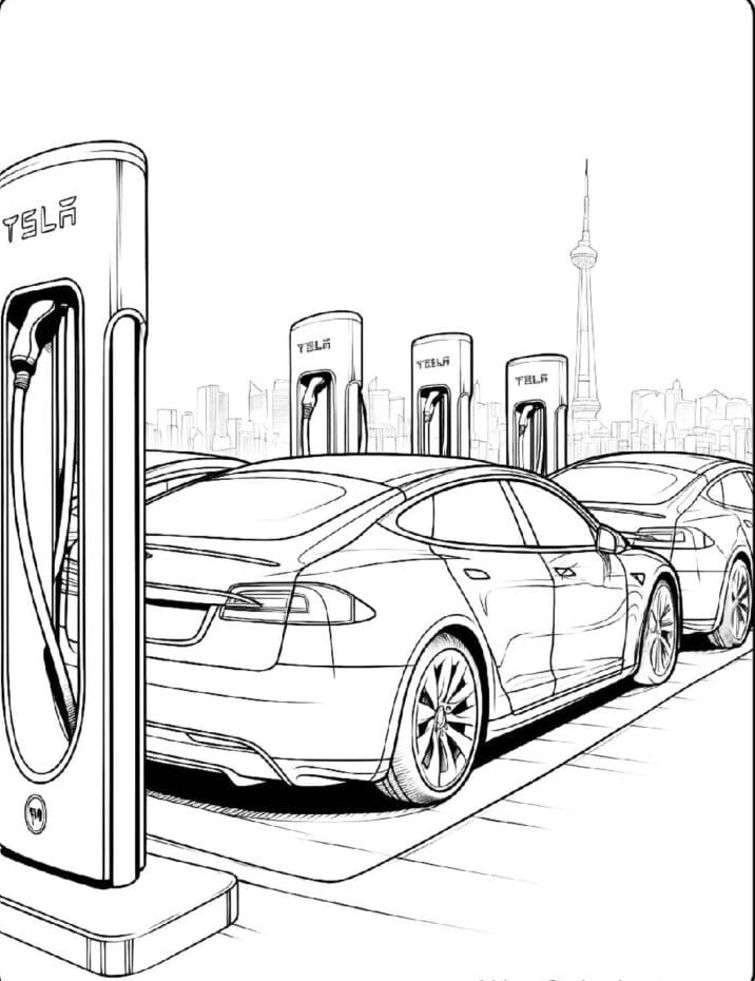 Model S yöajo Värityskuva