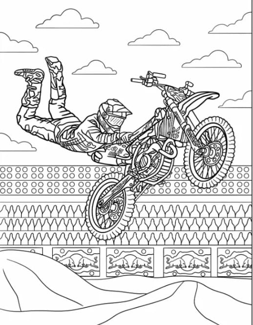 Motocross ääriviivat Värityskuva