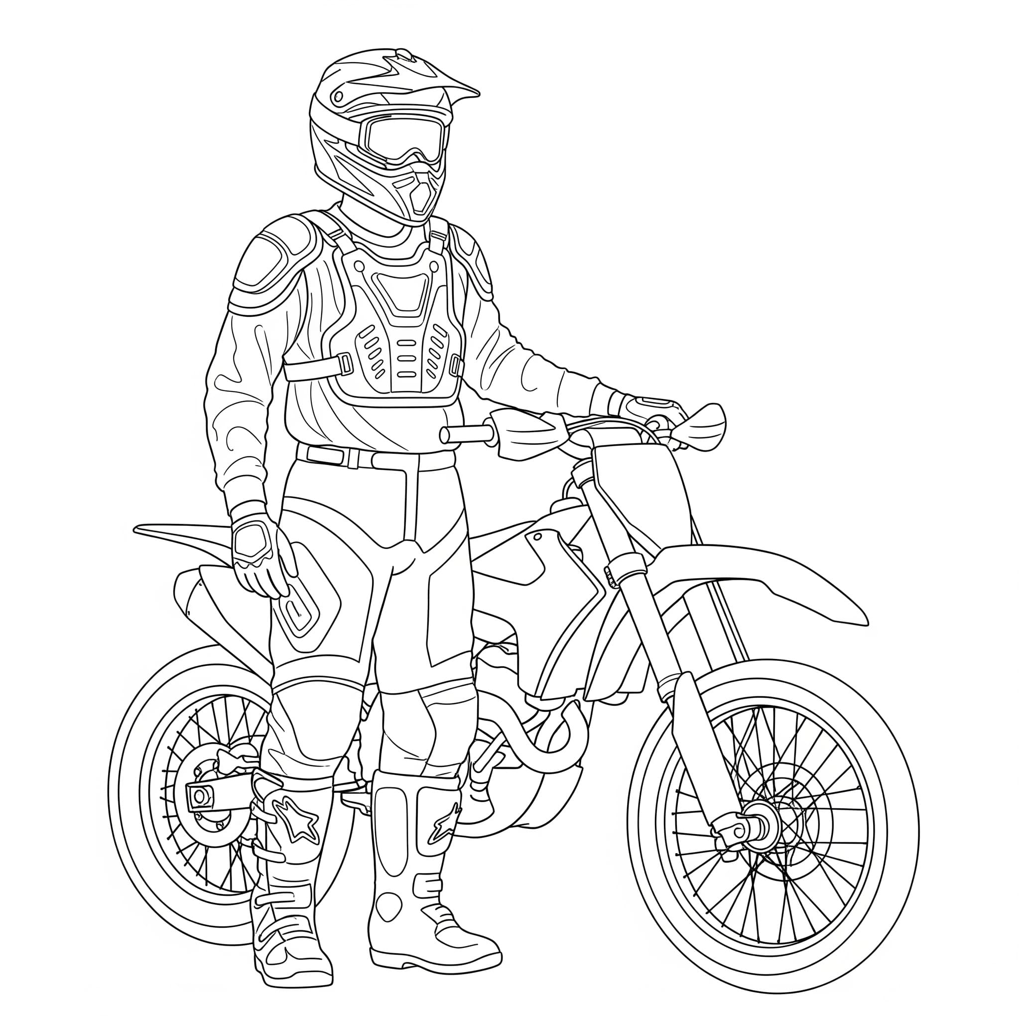 Motocross aikuisille Värityskuva
