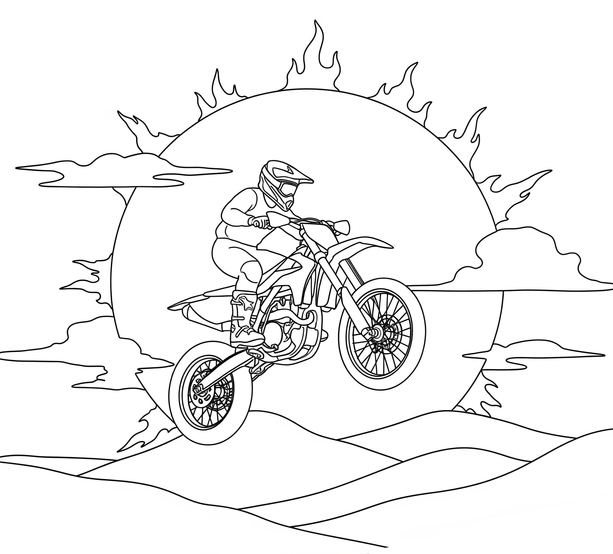 Motocross lapsille Värityskuva