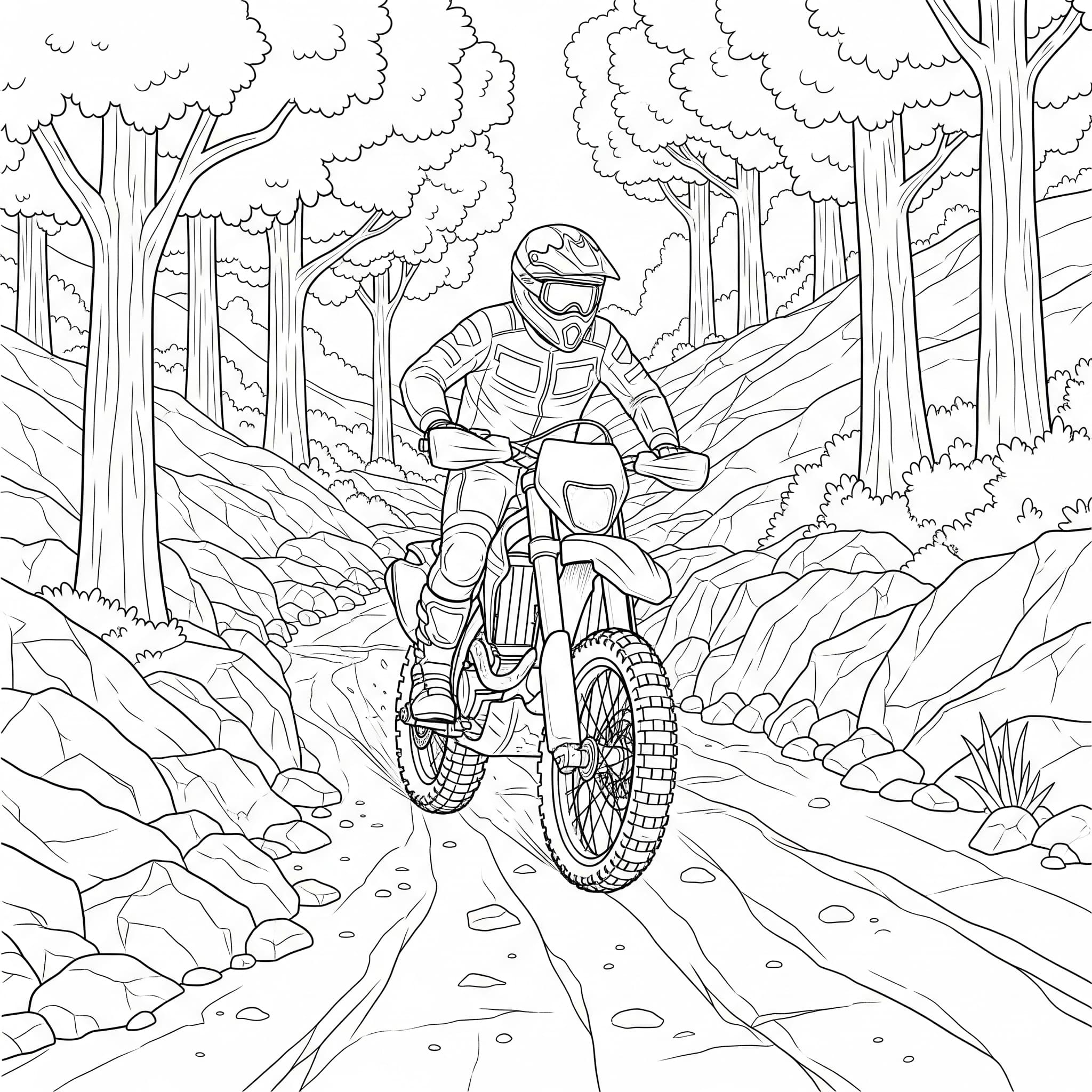 Motocross normaali Värityskuva