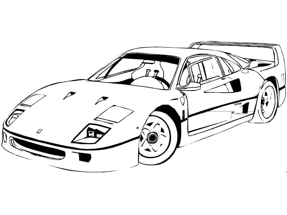 Piirustus Ferrari-autosta Värityskuva