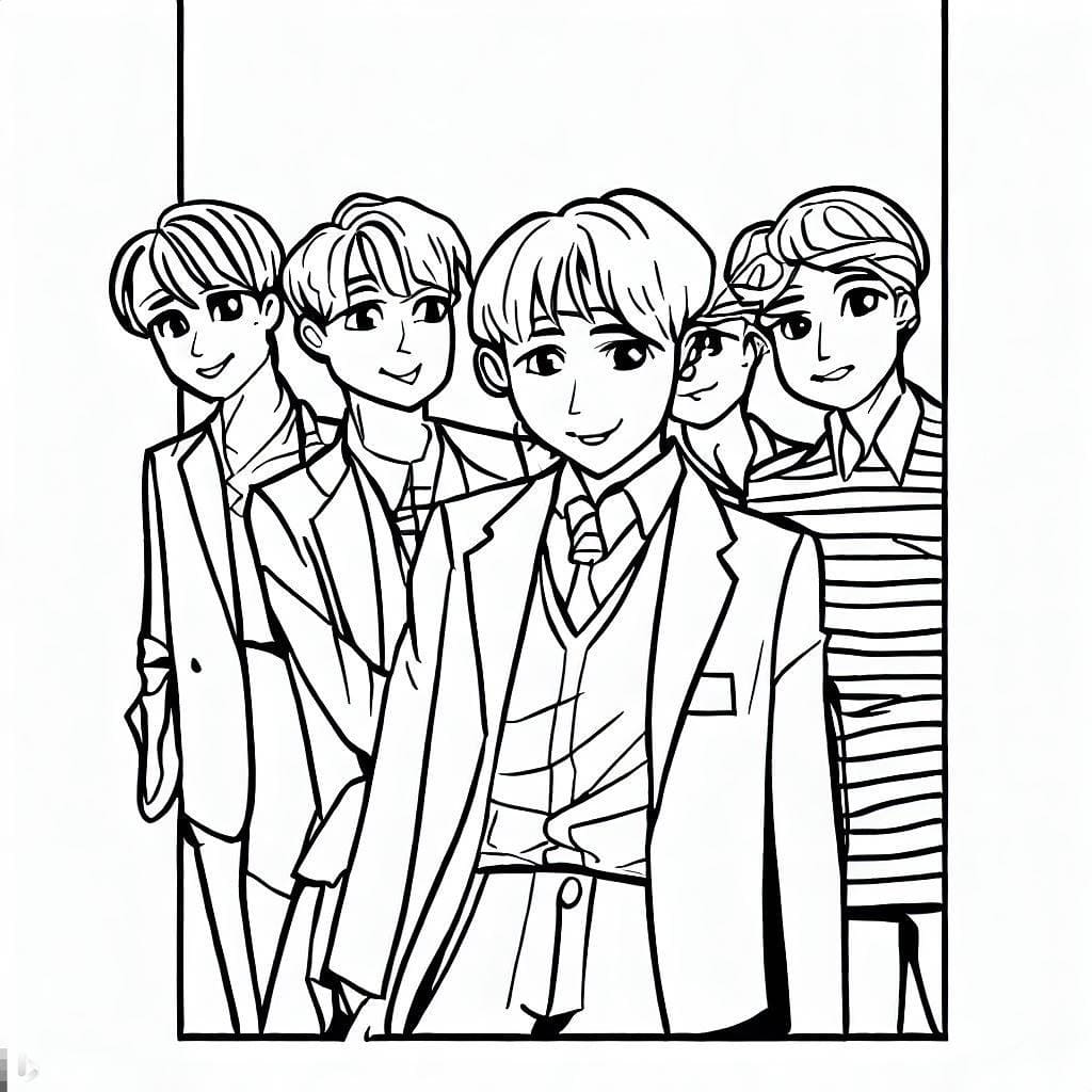 Pojat BTS ssä Värityskuva