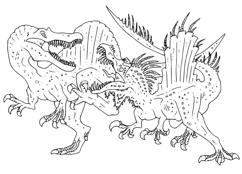 Spinosaurus-taistelu Värityskuva