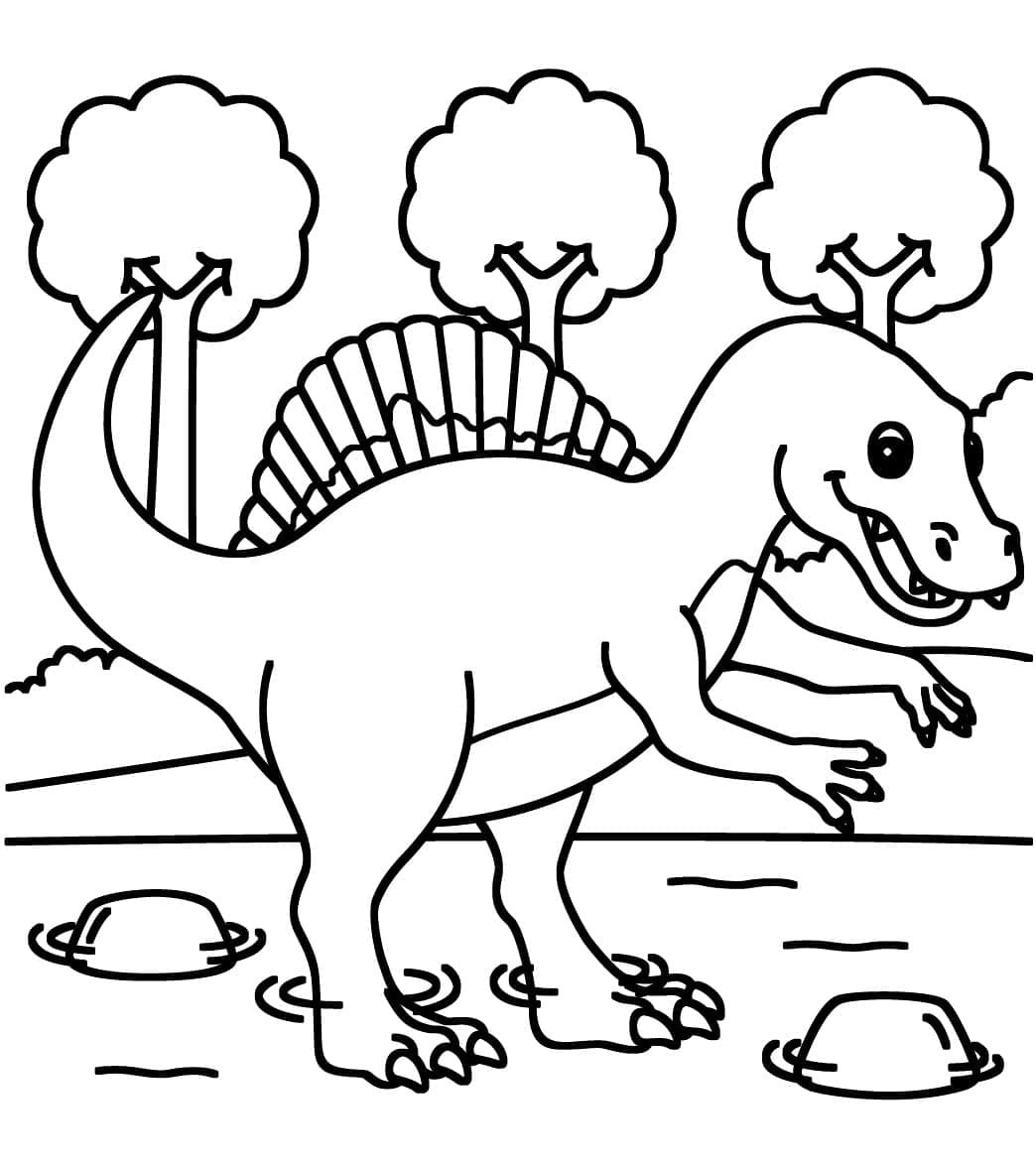 Suloinen Spinosaurus Värityskuva