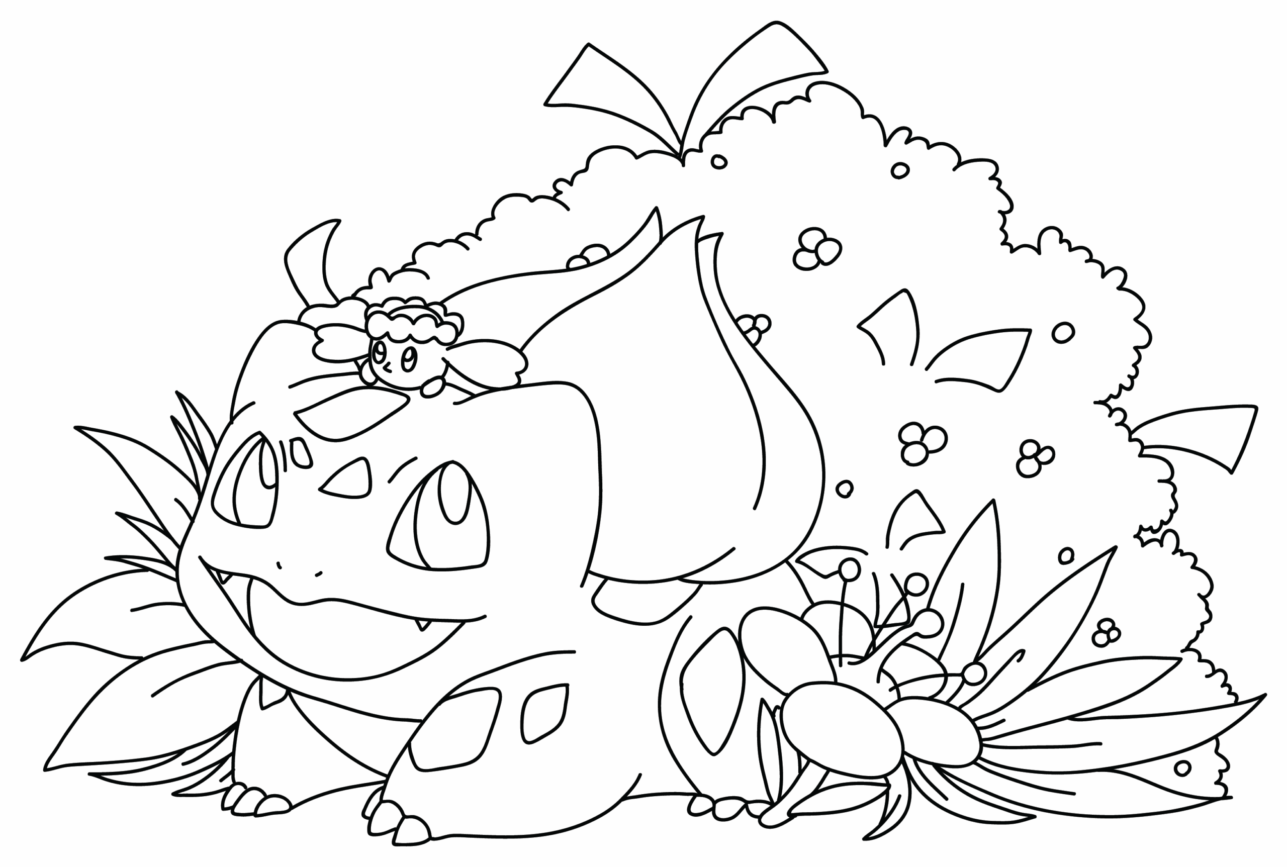 Tulostettava Bulbasaur Pokemon Värityskuva