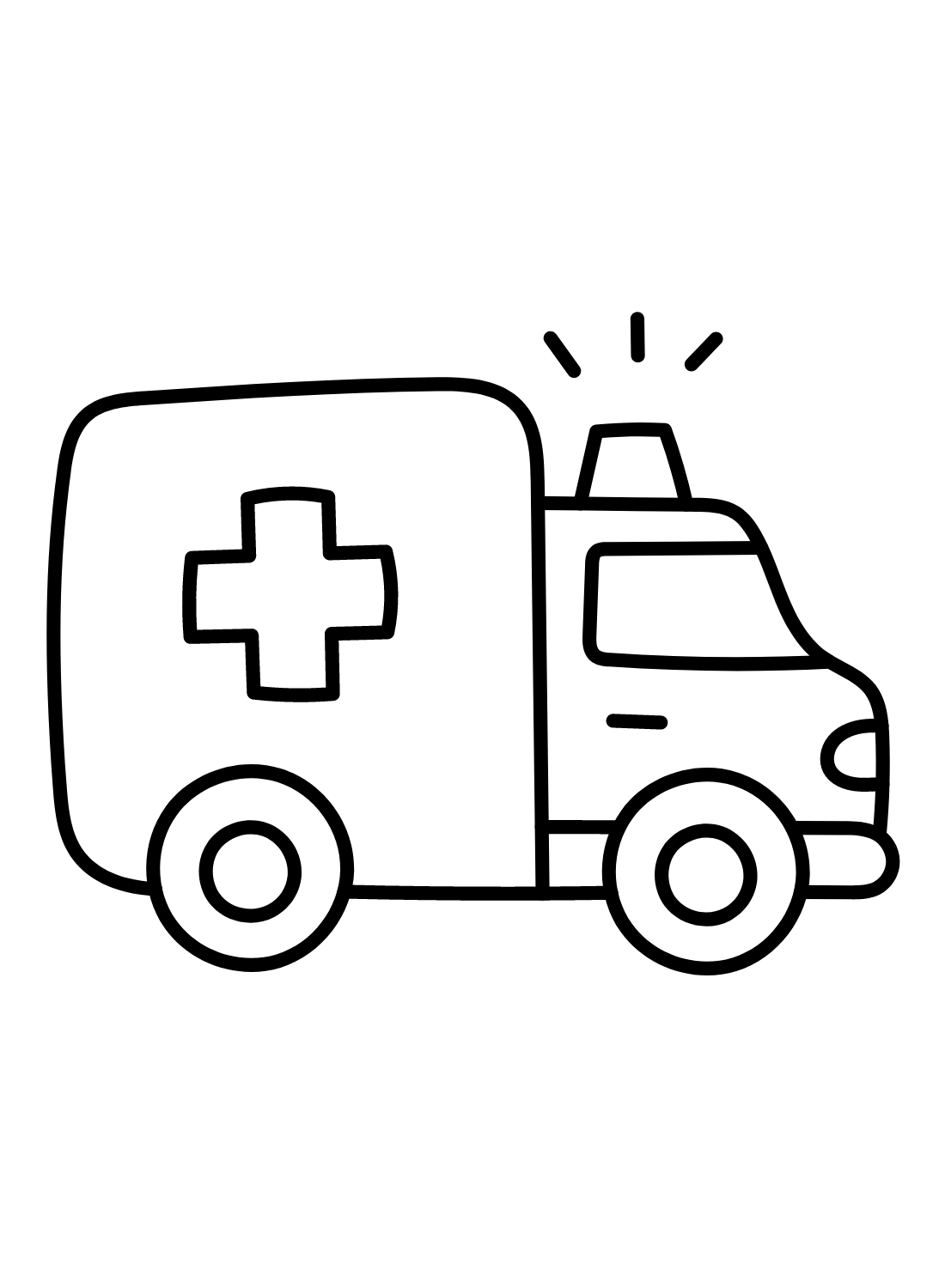 Ambulanssi esikouluikäisille Värityskuva