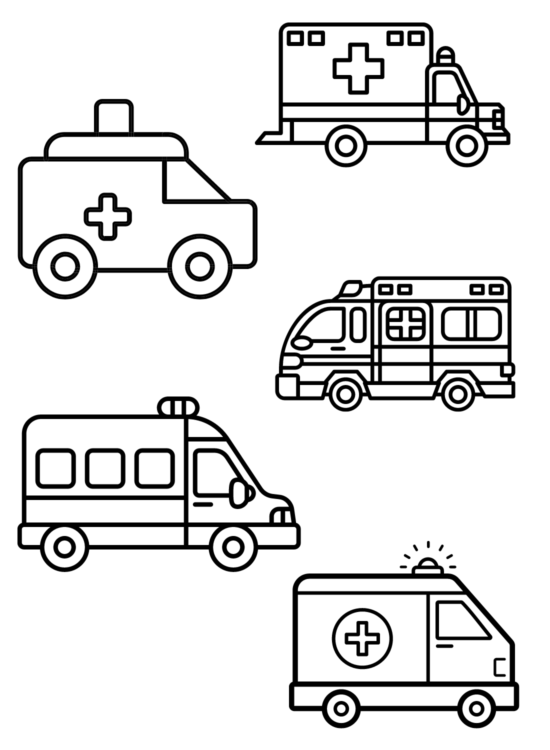 Ambulanssi tulostaa Värityskuva