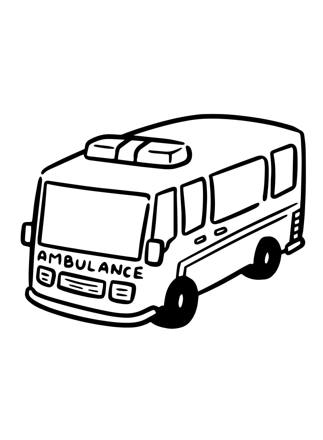 Ambulanssin kuva Värityskuva