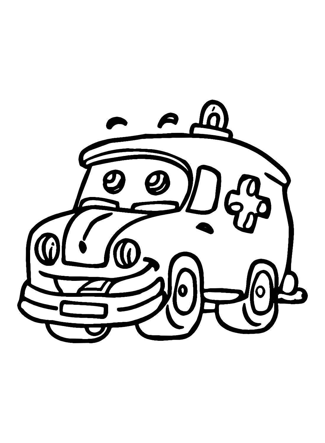 Ambulanssisarjakuva Värityskuva