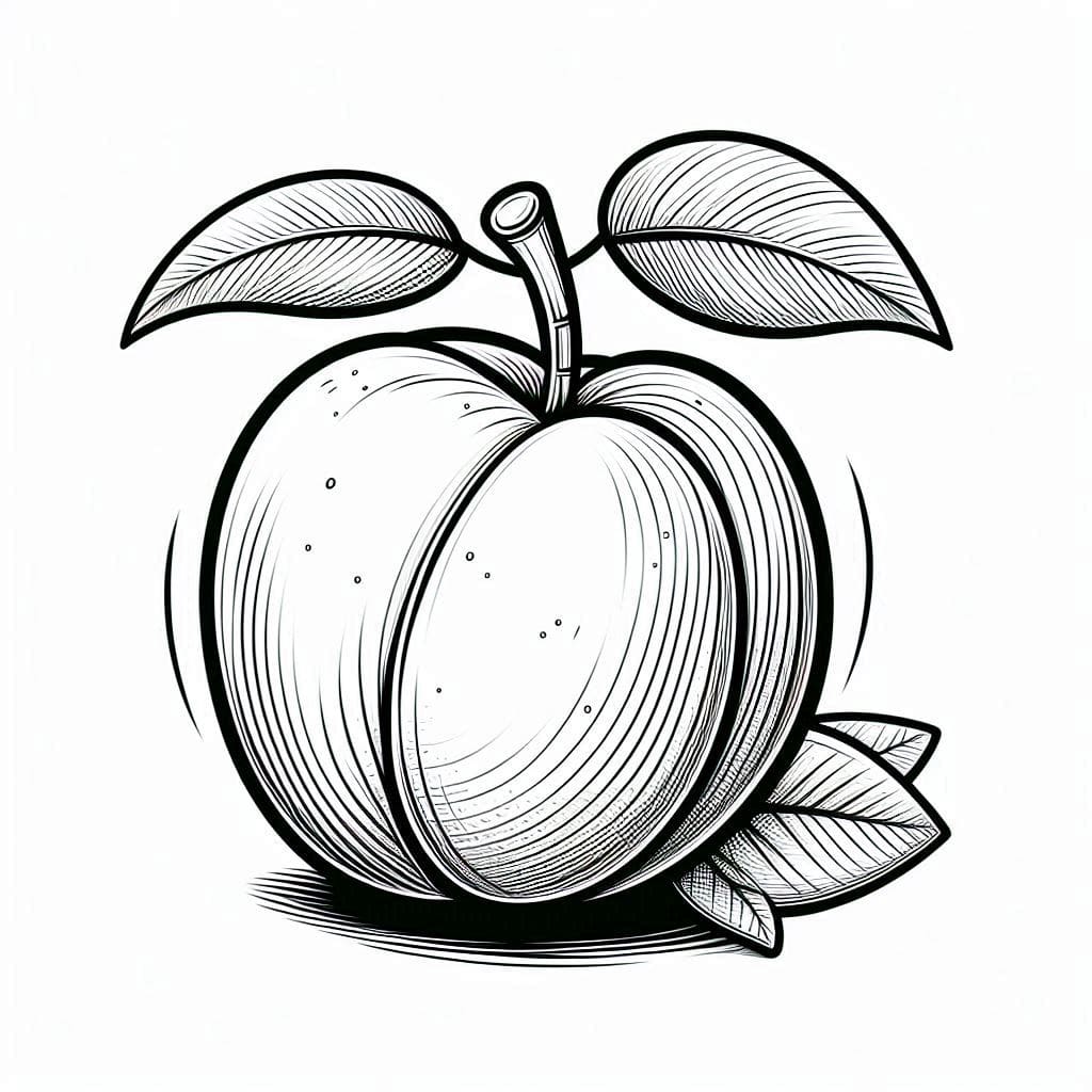 Aprikoosinvärinen ilmainen painatus Värityskuva