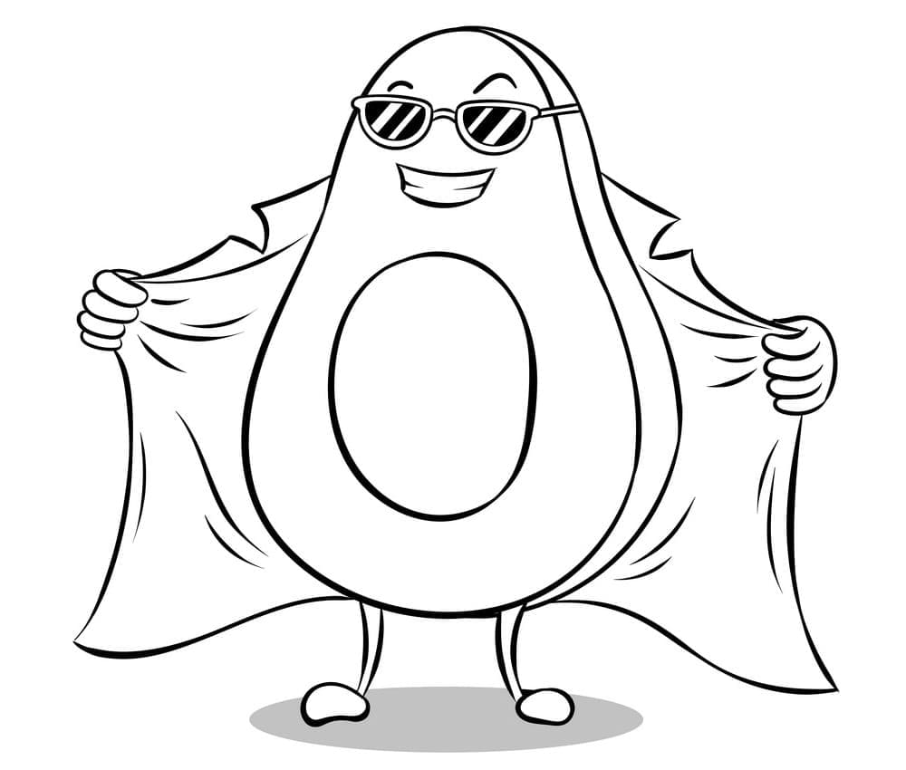 Avokado viileä Värityskuva